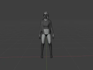 Teen girl in underwear and jacket 3D Model