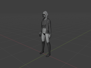 Teen girl in underwear and jacket 3Dモデル