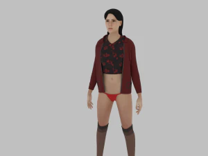 Teen girl in underwear 3D Model