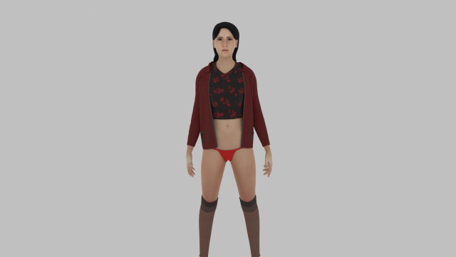 Teen girl in underwear | 3D model