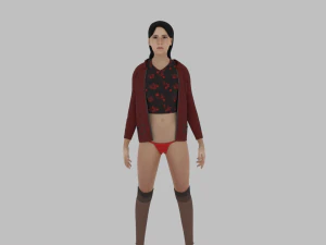 Teen girl in underwear 3D Model