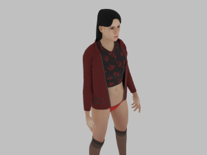 Teen girl in underwear 3D Model