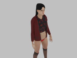 Teen girl in underwear 3D Model