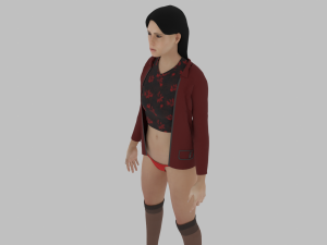 Teen girl in underwear 3D Model