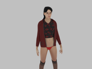 Teen girl in underwear 3D Model