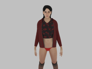Teen girl in underwear 3D Model