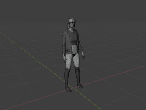 Teen girl in underwear 3D Model