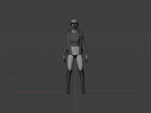 Teen girl in underwear 3D Model