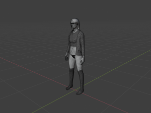 Teen girl in underwear 3D Model