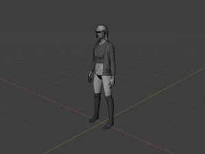 Teen girl in underwear 3D Model