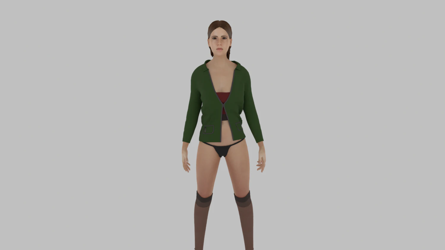 Woman in underwear 3D Model .c4d .max .obj .3ds .fbx .stl .blend 