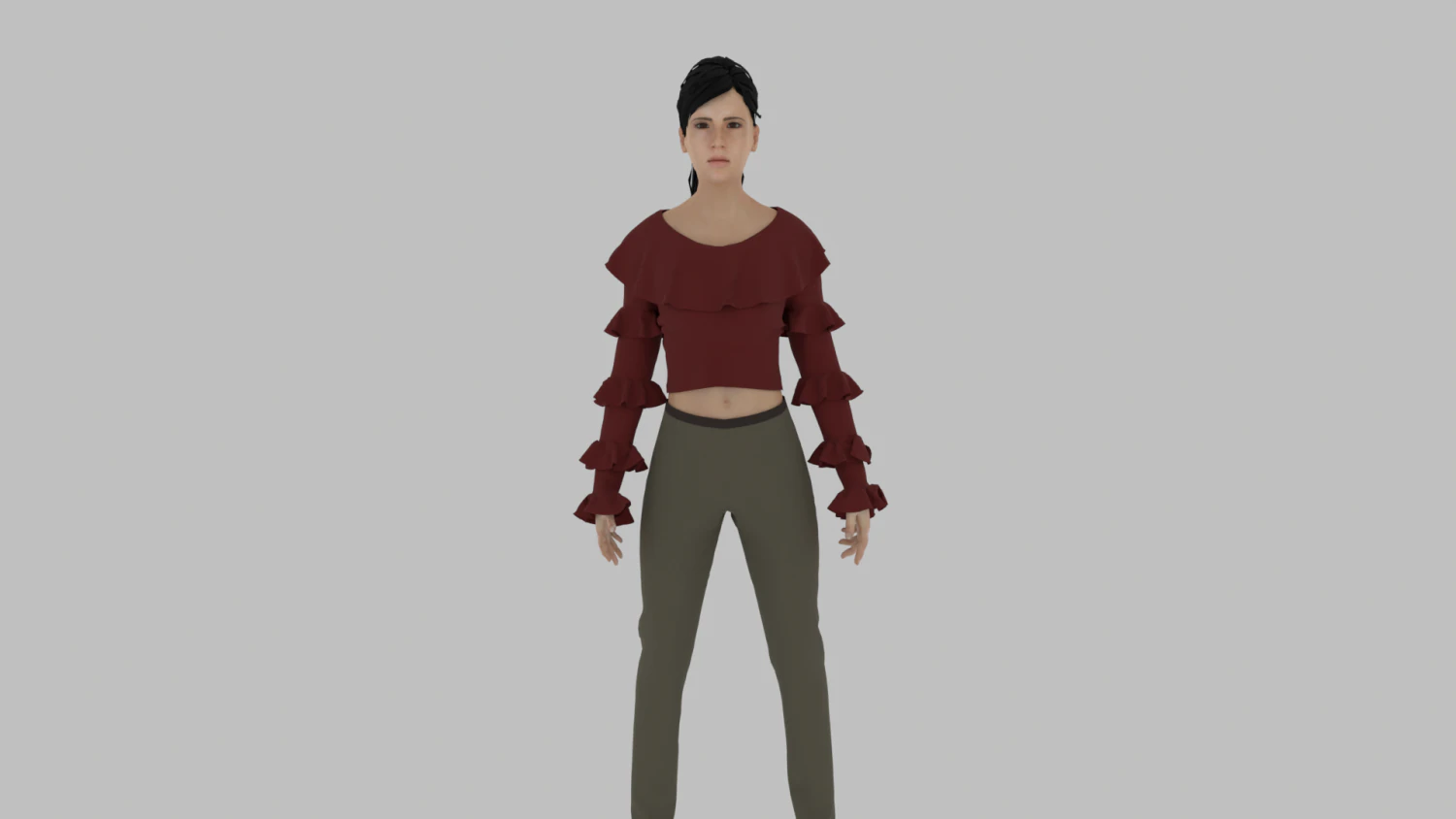 Realistic Girl Character 3D Model .c4d .max .obj .3ds .fbx .stl .blend