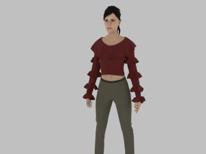 Realistic Girl Character 3D Model