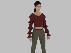 Realistic Girl Character 3D Model