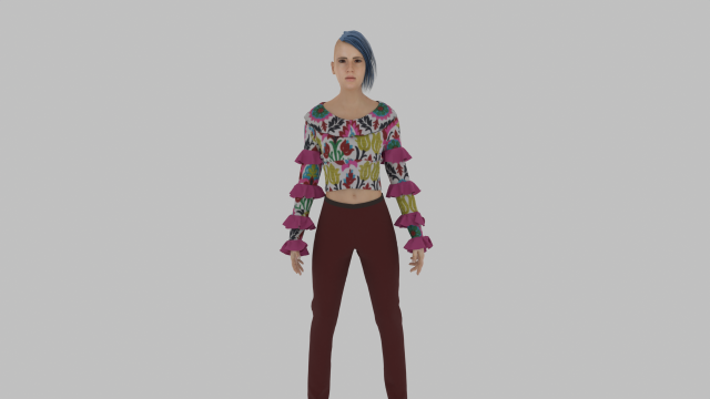 Beautiful Woman with Blue Hair Model 3D .c4d .max .obj .3ds .fbx .stl .blend 