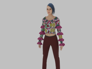 Beautiful Woman with Blue Hair Model 3D