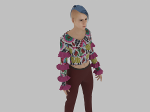 Beautiful Woman with Blue Hair Model 3D