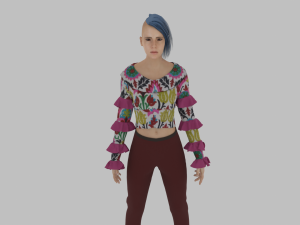 Beautiful Woman with Blue Hair Model 3D