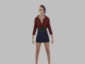 Sexy Business Woman 3D Model