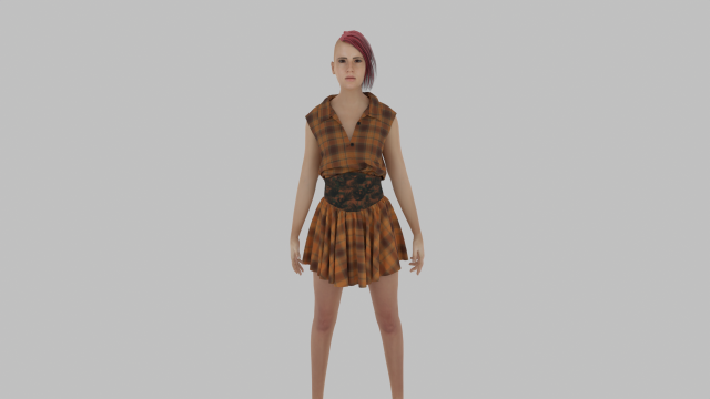 Picnic Girl Character 3D Model .c4d .max .obj .3ds .fbx .stl .blend 