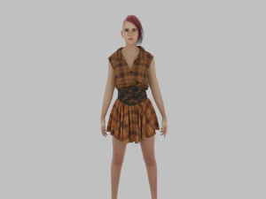 Picknick-M&auml;dchen-Charakter 3D Modell