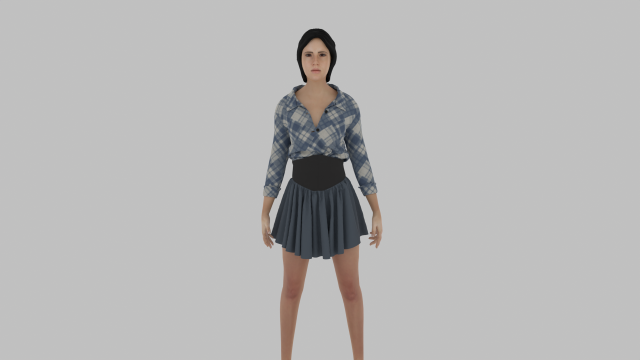 Woman - Female Character 3D Model .c4d .max .obj .3ds .fbx .stl .blend 