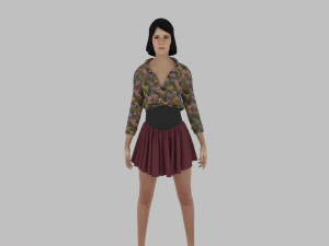 Mulher de saia Modelo 3D