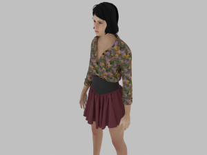 Woman in Skirt Modelo 3D
