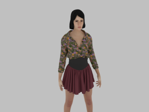 Woman in Skirt Modelo 3D