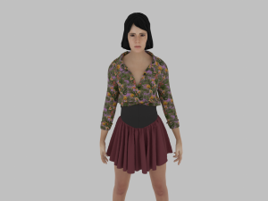 Woman in Skirt Modelo 3D