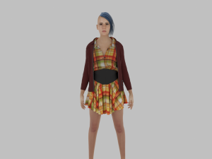 Teen girl in underwear and jacket | 3D model