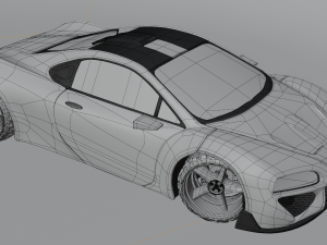 High detailed high poly supercar model rigged 3D मॉडल