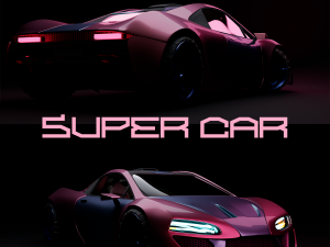 High detailed high poly supercar model rigged 3D मॉडल