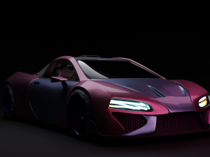 High detailed high poly supercar model rigged 3D मॉडल