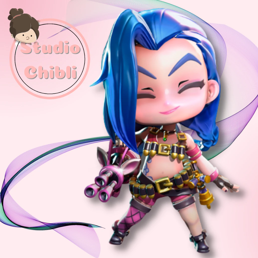 Jinx Chibi 3D Print Model .c4d .max .obj .3ds .fbx .stl .blend 