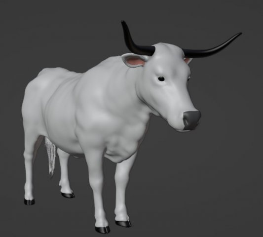 Bull White Modèle 3D .c4d .max .obj .3ds .fbx .stl .blend 