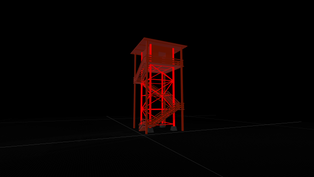 Wooden Tower 3D Model .c4d .max .obj .3ds .fbx .stl .blend