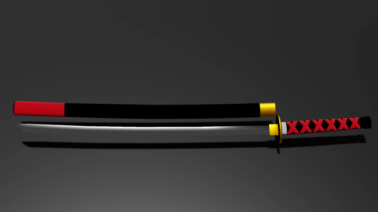 Japanese beautiful katana 3D Model .c4d .max .obj .3ds .fbx .stl .blend