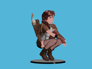 Anime character archer STL 3D Model