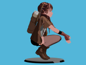Anime character archer STL 3D Model