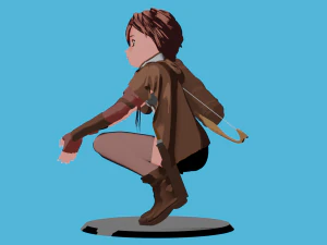 Anime character archer STL 3D Model