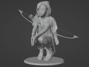 Anime character archer STL 3D Model