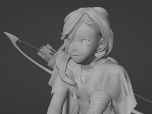 Anime character archer STL 3D Model