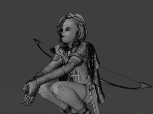 Anime character archer STL 3D Model