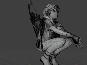 Anime character archer STL 3D Model