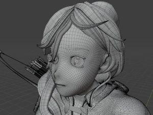 Anime character archer STL 3D Model