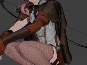 Anime character archer STL 3D Model
