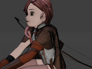 Anime character archer STL 3D Model