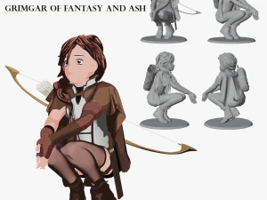 Anime karakter boogschutter STL 3D Model