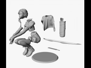 Anime character archer STL 3D Model